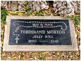 Jelly Roll Morton's grave marker, Calvary Cemetery, Los Angeles, California